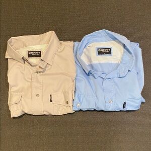 Hooey Habitat Lot of 2 Men’s Shirt Size XL Pearl Snap Pro‎ Rodeo Blue and Gray